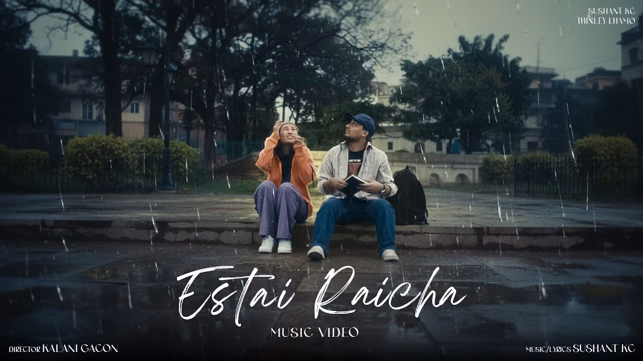 Thinley Lhamo in the music video for Sushant KC's Estai Raicha